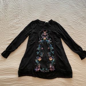 Black Embroidered Dress/Tunic -sz Small